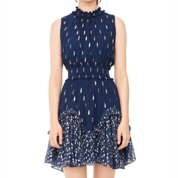 Rebecca Taylor Dresses & Skirts - REBECCA TAYLOR MIXED METALLIC CLIP SMOCKED DRESS